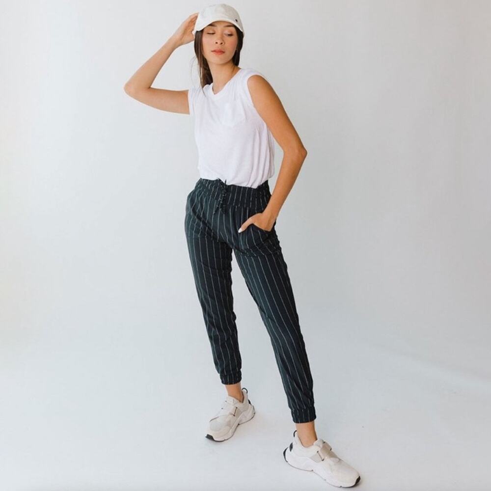 Albion Destination Joggers Navy Pinstripe Medium
